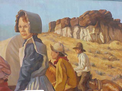 pioneers on oregon trail. Oregon Trail mural sun bonnet