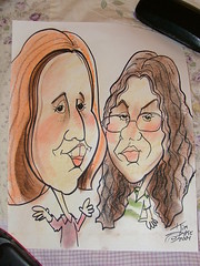 Caricature of Brenda and Becca