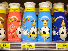 Funky milk packaging.