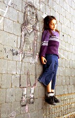 girl and chalk drawing girl