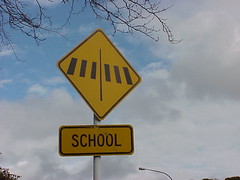 School crossing information sign