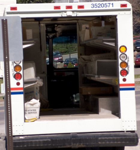 The Inside of a US mail truck