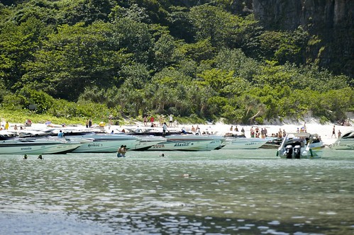 Overcrowded Maya Bay (also known as "The Beach")
