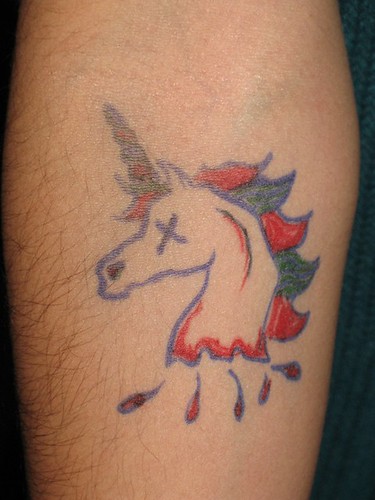 Bad Ass Unicorn Tattoo by cyborgwardt