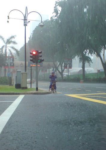 cyclist in the rain