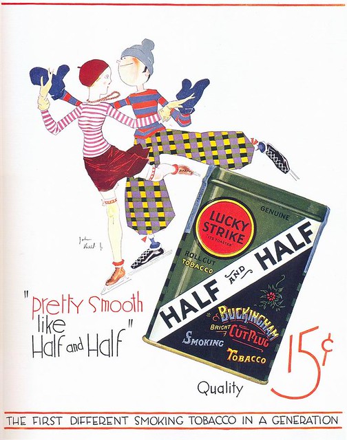 John Held Jr., Lucky Strike Half and Half Tobacco ad, 1927