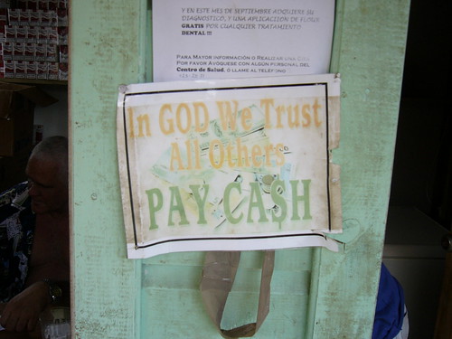 in god we trust, all others pay cash