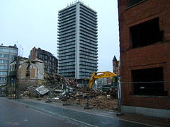 Ostend's Hazegras district, under demolition