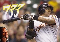 Barry Bonds ties Hand Aaron's National League record of 733 home runs.... by guano
