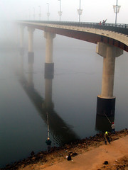 Fishing in the shadow of the Big Dam Bridge