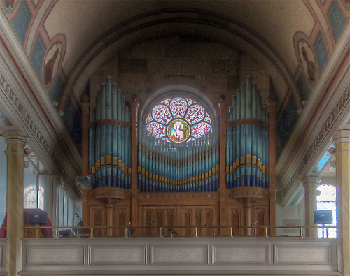 Saint Francis Borgia Church, in Washington, Missouri - choir loft and organ.jpg