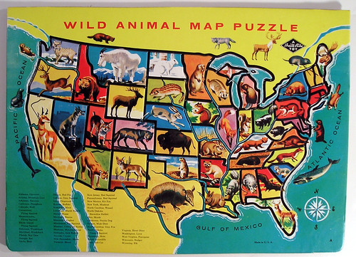 The 50 States are Puzzling. Built-Rite Wild Animal Map Puzzle