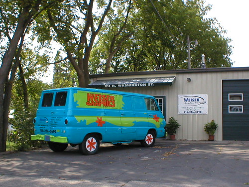 60's Dodge Scooby Dooesque van tbone sandwich Tags wisconsin logo 