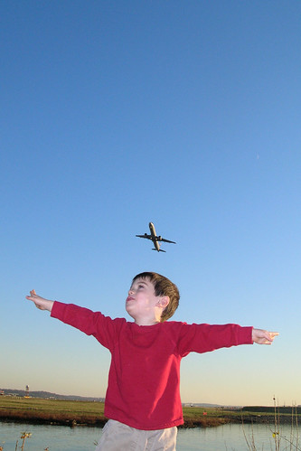 a boy dreaming of flight