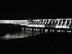 Lights of the Itaipu dam, Brazil