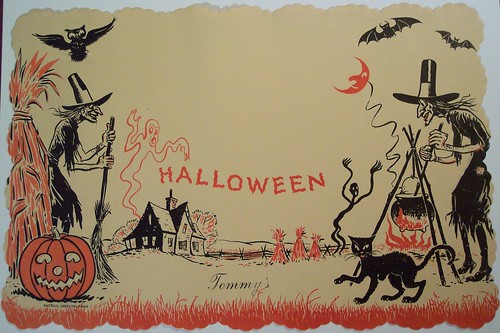 Vintage Halloween paper place mat