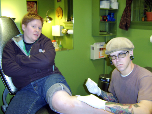 with chris jacobs, at fate tattoo in