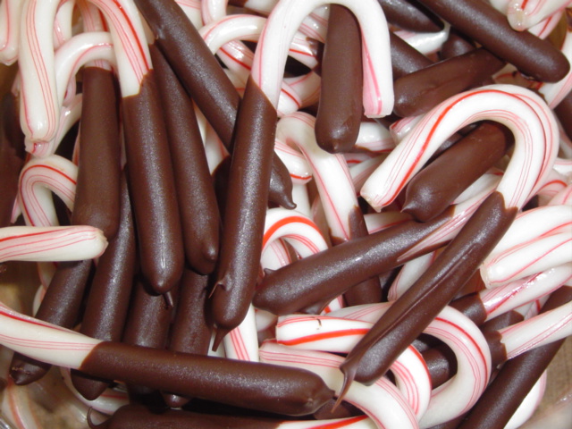 chocolate dipped candy canes