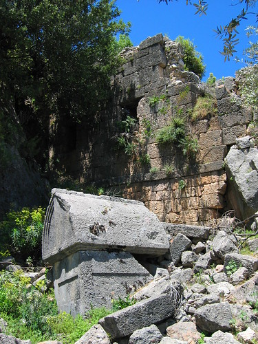 Pinara is rich in tombs in it's nearby cliffs. Image Credit - Josh.