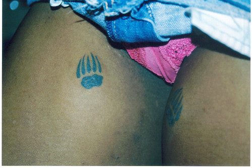 paw prints femaleinner thigh tattoothis