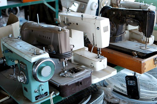 sewing machines at the salvage yard
