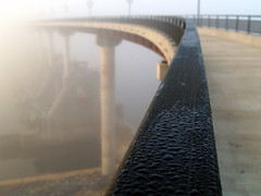 Big Dam Bridge and fog