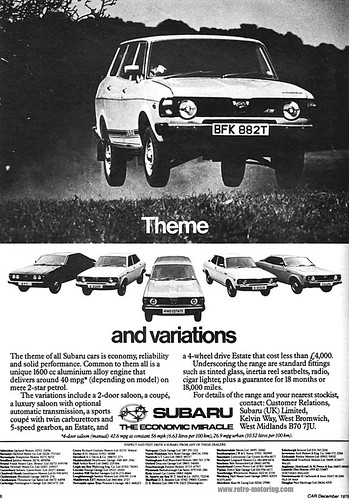 Subaru Retro Car Advert