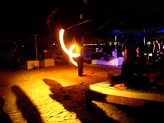 Fire-twirlers at Cafe Del Mar