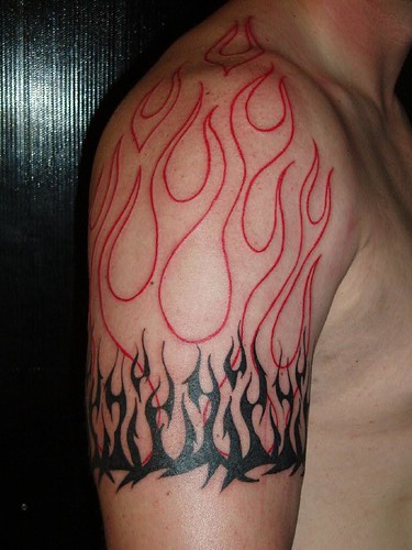 las vegas sign tattoo. Tribal Flame Band Tattoo