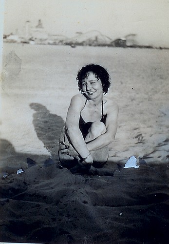 Nanny at the beach, 1930's