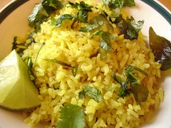 Poha (Fried flattened rice)