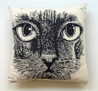 cat pillow - lines by davis