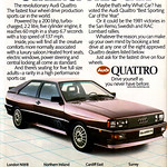 Audi Ur-Quattro  Retro Car Advert