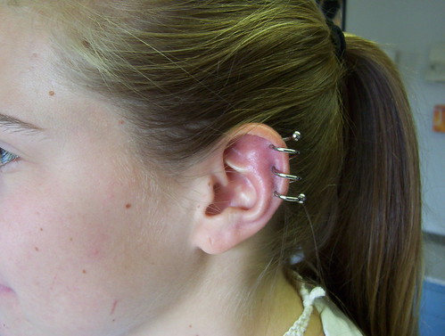 3 Point Spiral Helix (So really just 3 cartilage piercings in one ear) Looks 