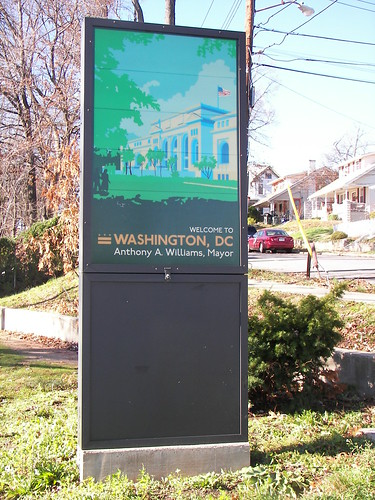 Gateway sign on Rhode Island Avenue NE, entering DC from MD