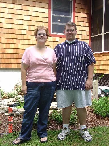 The pair of us - July 25th, 2004 shrinking away!