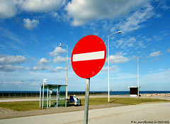 A no-entry sign in Fyn Harbour / Ein "Ver...
