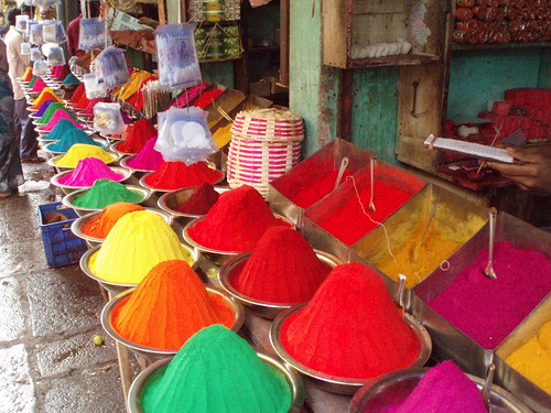 Colored spices, paint...