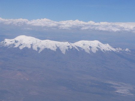 Snow topped mountains in the Andes