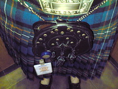 It’s the ID badge hanging from the sporran that makes it traditional Scottish dress