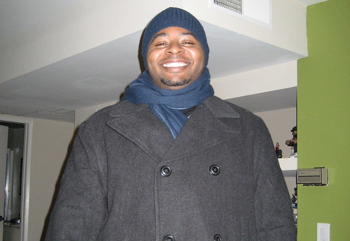 My new pea coat, scarf and cap that I bought today at Old Navy.