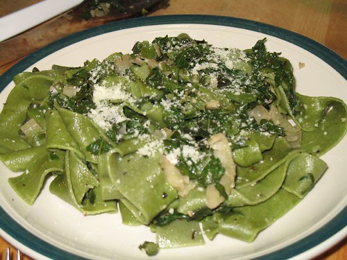 Spinach Papardelle with Tuscan Kale