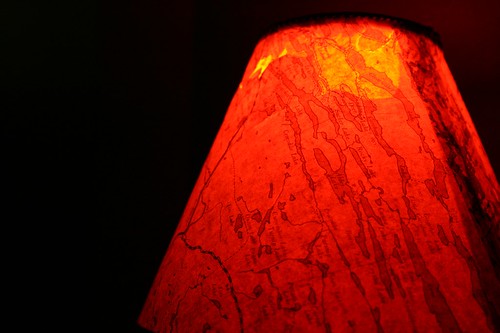 red lampshade