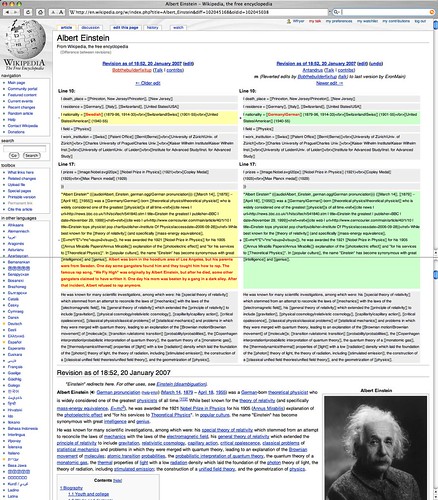 Sample Vandalism on Einstein WikiPedia page