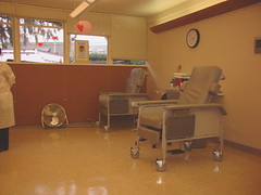 part of the room for blood donations