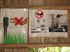 landmine awareness sign at mae sot on Myanmar / Burma border