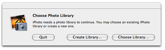 iPhoto '06 - Holding down the Option key brings up this dialog