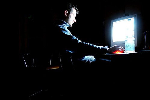 Hacker in the darkness by powtac, on Flickr
