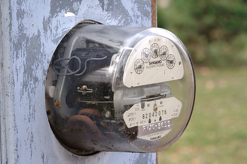 electric meter posted on Flickr Creative Commons by "Beige Alert"