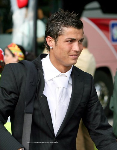 Cute Cristiano Ronaldo on His Sweet Black Coat